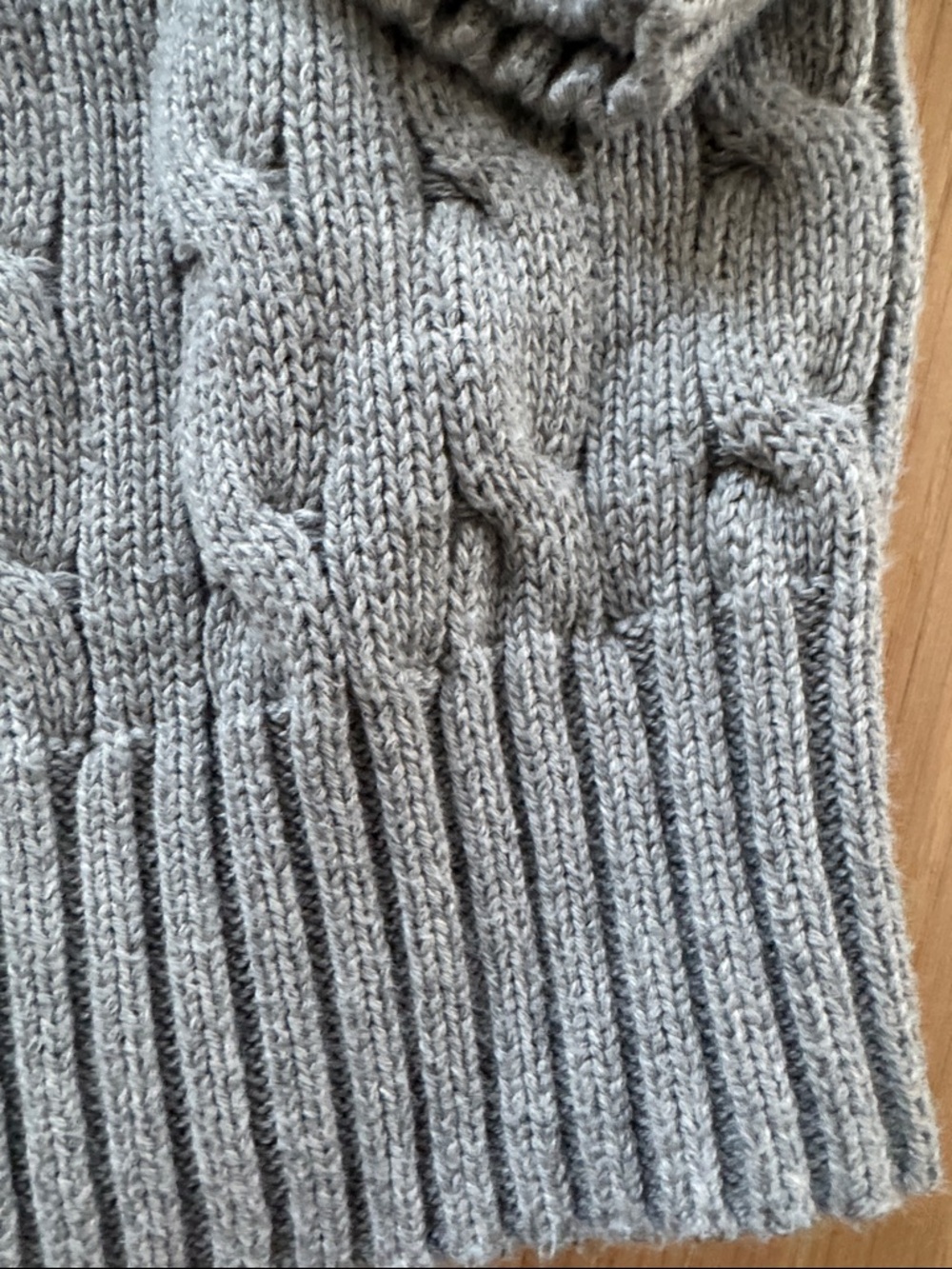 Polo Ralph Lauren Kids Size 7 Light Gray Cable Crewneck Sweater - Picture 4 of 5